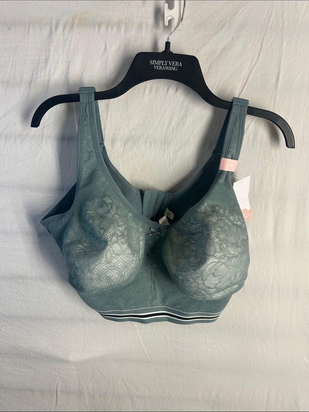 Cacique Lace-Texture Longline Bralette in Dusty Sage